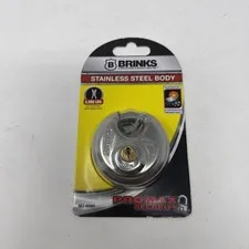 Brinks Stainless Steel Security Lock with 2 Keys NEW SEALED  GREAT DEAL
