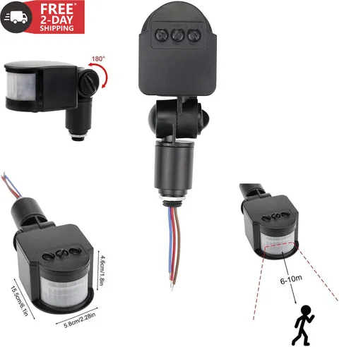 Hiletgo Outdoor PIR DC 12V Automatic Infrared PIR Motion Sensor Switch for LED F
