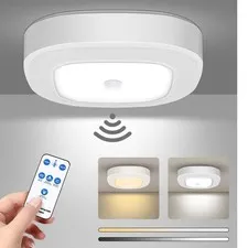 Battery Powered Motion Sensor Light With Remote, Wireless 300LM Indoor | Motion