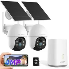 Security  Solar Camera Audio System 1080P WIFI CCTV Outdoor 64GB NVR Waterproof