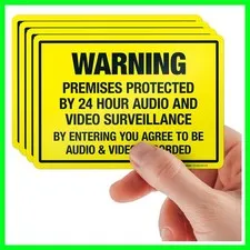 Protect Your Premises with Reflective 24-Hour Surveillance Signs - 5x7 Inches