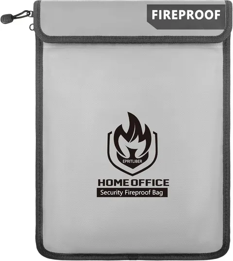 Fireproof Document Bag 2000°F, 15X11’’ Waterproof Fireproof Money Bag for Cash