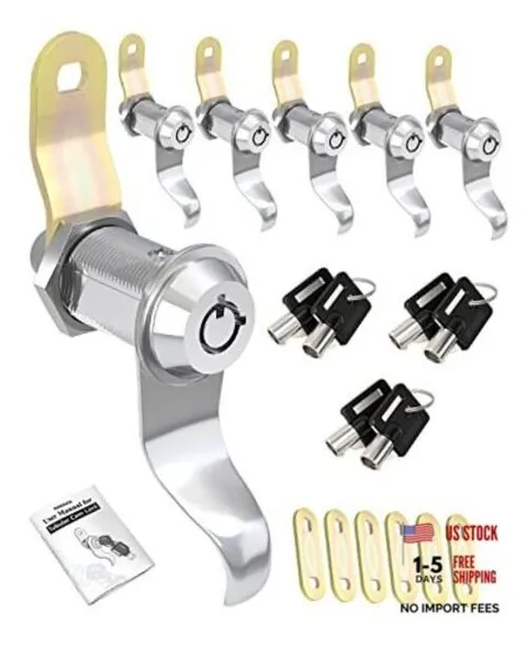 RV Locks for Storage Door 1 1/8 INCH, 1 1/8" Pack of 6 Locks & 6 Key Alike