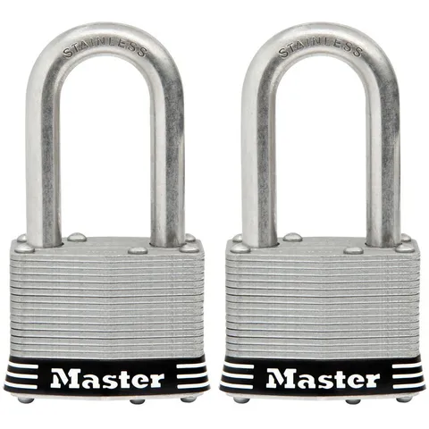 Master Lock Padlock 1 3/4In Pin Tumbler Keyed Dual Ball Bearing 2Pk