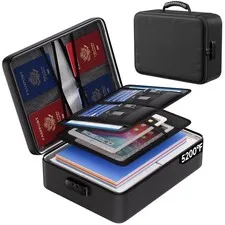 Fireproof Document Bag with Lock, 5200°F Heat Insulation