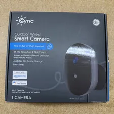 Cync by GE 2K Outdoor Wired Smart Camera Wi-Fi Night Vision Motion 1 Cam