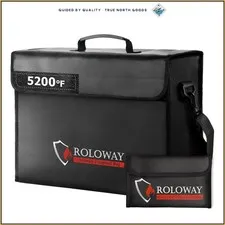 Heat Insulated Fireproof Document Bag with Lockable Zipper and Portable Design