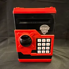 Electronic Keypad Combination Money Safe Small Plastic Matte Black/Red