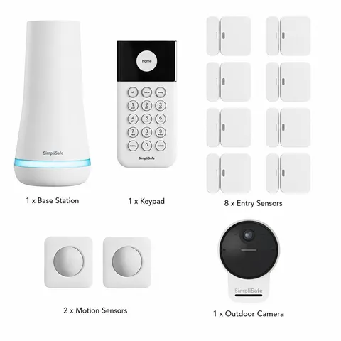 (BRAND NEW) 13-Piece SimpliSafe Security System with 2 Outdoor Camera