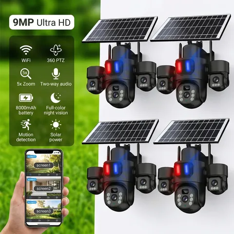 Camara De Seguridad Solar Inalambricas Para Exterior Con Vision Nocturna y Audio