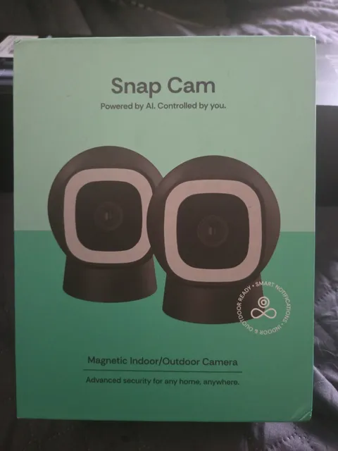 Luna Snap Cam 2K Magnetic Indoor/Outdoor Wi‑Fi Camera Night Vision 2‑Way