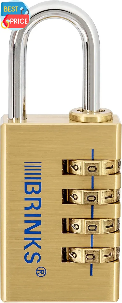 - 30Mm Solid Brass 4-Dial Resettable Padlock - Chrome Plated with Hardened Steel
