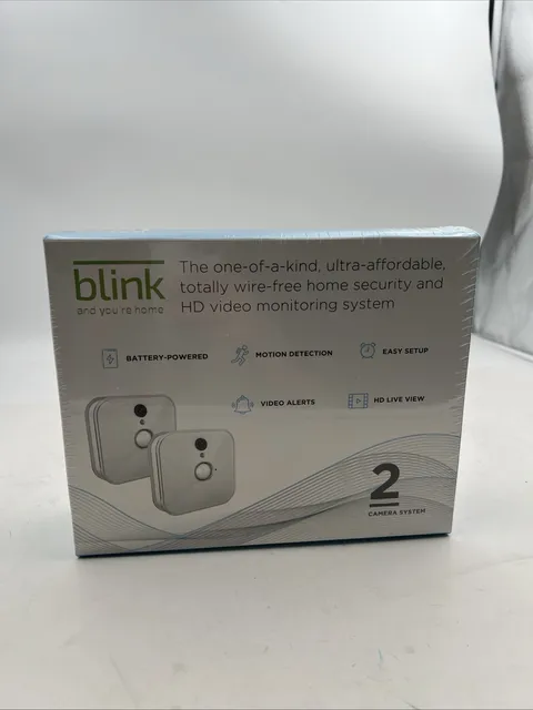Blink Motion Detection Indoor Home Security Camera System - 2 Pieces, White New!