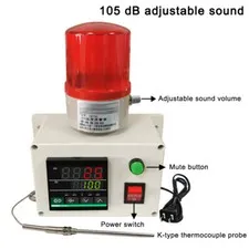 110V/220-240V Intelligent Over Temperature Alarm Sensor Machine New 105dB 0‑400℃
