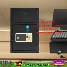 Cash Depository Safe, Steel Mailbox, Password/Fingerprint/Key Unlocking Safe