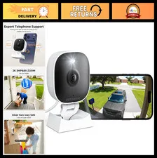 2K Home Security Cameras, Indoor/Outdoor Baby/Elder/Pet Monitor, Night Vision, 2
