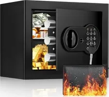 1.2 Cu Ft Home Safe Small Safe Box W/ Fireproof Waterproof Bags Programmable
