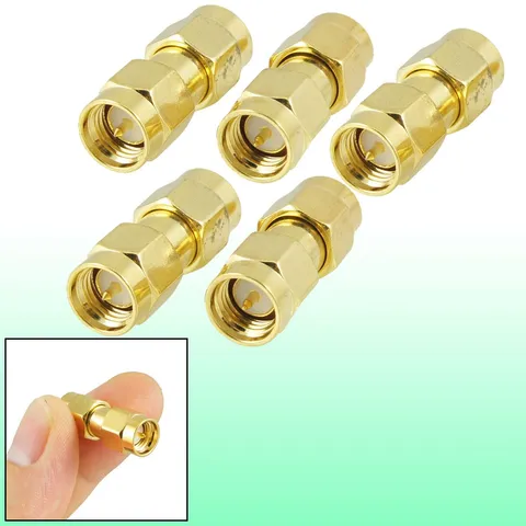 5 Pcs Straight SMA Male RF Coaxial Connector Adapter for Antenna Cable