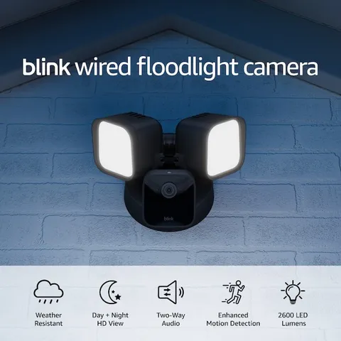 Blink - Wired Floodlight Camera - Smart security camera, 2600 lumens, HD live...