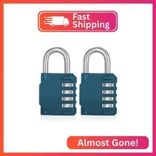 ZHEGE Combination Locker Locks, Padlock for Locker (Peacock Blue, 2 Pack)