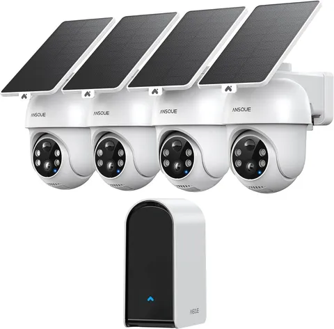 *SEALED* Ansque Wireless Solar Security 4 Camera Kit with Color Night Vision