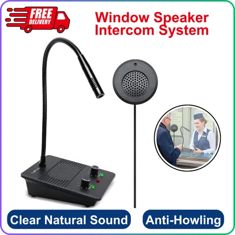 Window Speaker Intercom System Dual-Way Anti-Interference Microphone for Bank