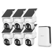 Solar Battery Powered Wireless WiFi Outdoor Pan/Tilt Home Security Camera System