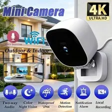 4K Mini Security Camera Full Color Night Vision Wifi Monitor IP65
