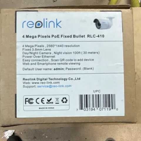 Reolink RLC-410 4MP 2560x1440 PoE IP Bullet Camera ONVIF Night Vision