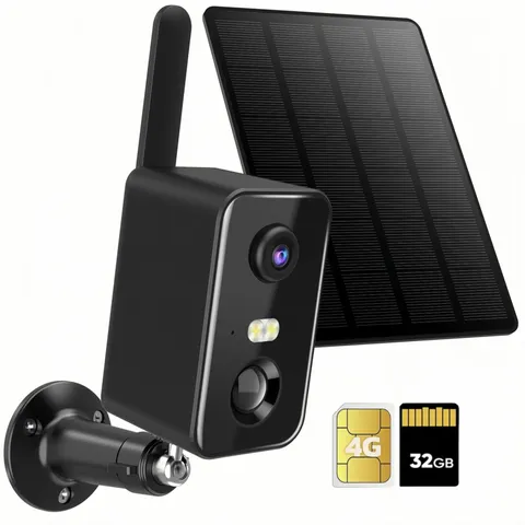 QUORVIXIA No WiFi Security Camera, 4G LTE Cellular Security Camera Battery Po...