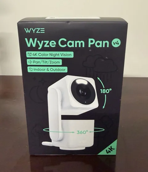 Wyze Cam Pan v4 4K Wi-Fi Pan/Tilt/Zoom Color Night Vision Spotlight White