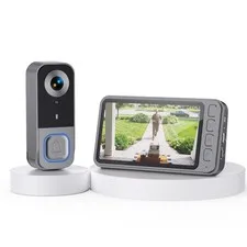 Wireless Doorbell Camera Video Monitor with Display 4.5" Screen Indoor Visual Ba