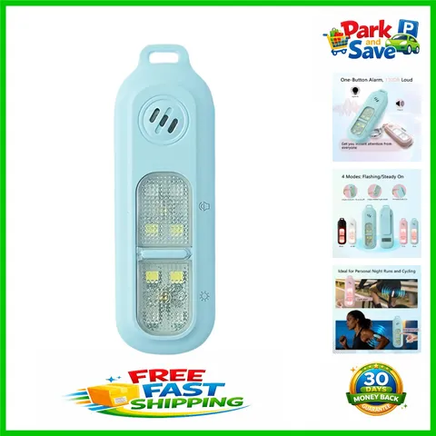 Rechargeable Safety Alarm - 130DB Loud Siren & 4 Light Modes for Outdoors (Blue)