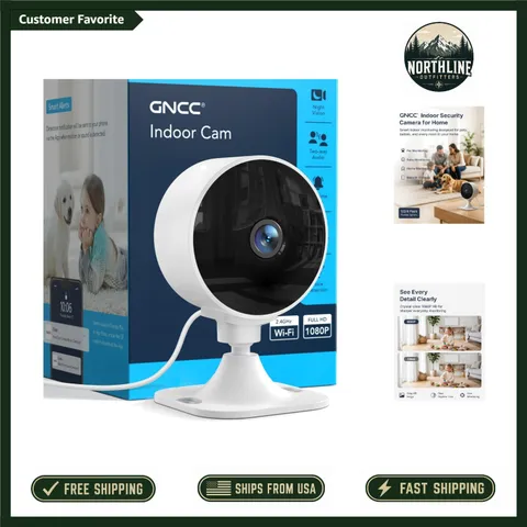 Wi-Fi Enabled 2.4GHz Indoor Camera - 1080P HD, Two-Way Audio, Night Vision