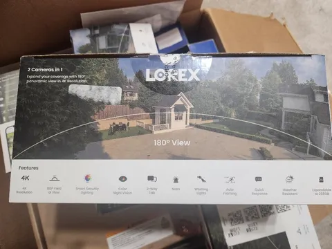 New Lorex 4K Dual-Lens WiFi Security Camera w/Smart Lighting 32GB W891UAD-E