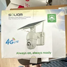 Soliom 4G LTE Wireless Solar/Battery PTZ Outdoor Camera 1080p Motion White