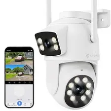 WiFi Security Camera 4MP, Dual Lens View, Pan Tilt Fixed, Indoor Outdoor, Hum...