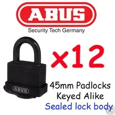 Outdoor Waterproof Sealed Padlocks x12 ABUS 45mm BULK LOT KEYED ALIKE 