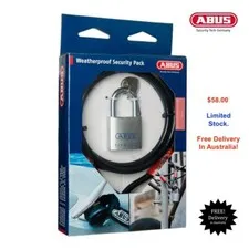 ABUS Cable Lock Combo-10mm x 200cm Cable Loop & 80TI50 Titalium Padlock-SPECIAL