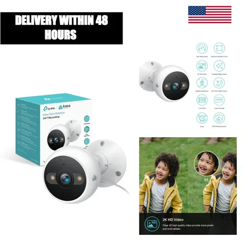 Kasa KC420WS 2K Outdoor Wi-Fi Security Camera IP65 Night Vision