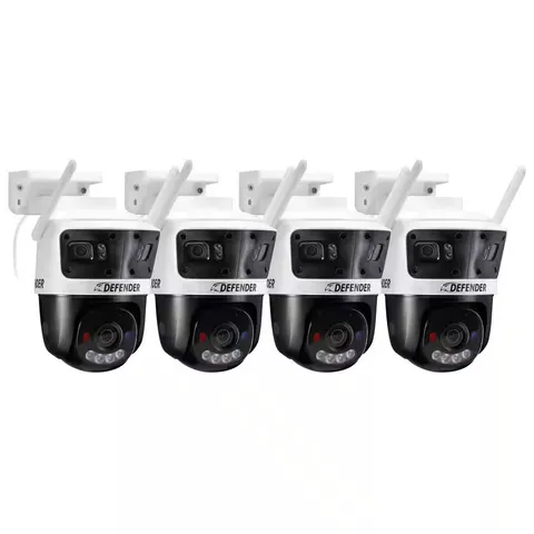 AI POWERED 3K+ Guard WIFI Tri-Lens PTZ Plug-In Security Camera, 4 Pc