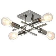 Youroke 4-Light Semi Flush Mount Ceiling 4 Light - 1 Pack, Brushed Nickel 