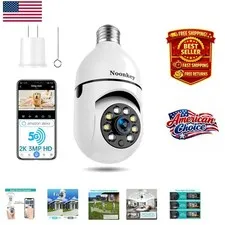Smart 2K Light Socket Security Camera: Motion Detection & Remote Access via App