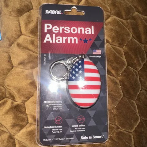 Sabre PERSONAL ALARM + Key Ring 130dB Siren USA Flag Self-Defense PA-USA-Og  New