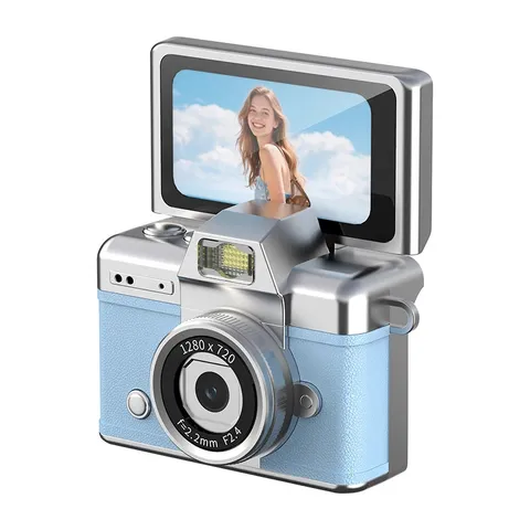 LK027 Thumb Keychain Camera 1.47 Inch Flip Screen Retro CCD Mini Digital Camera 