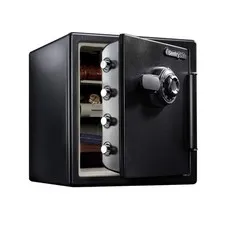 SentrySafe Fireproof and Waterproof Black Steel Home Safe with Dial Combinati...