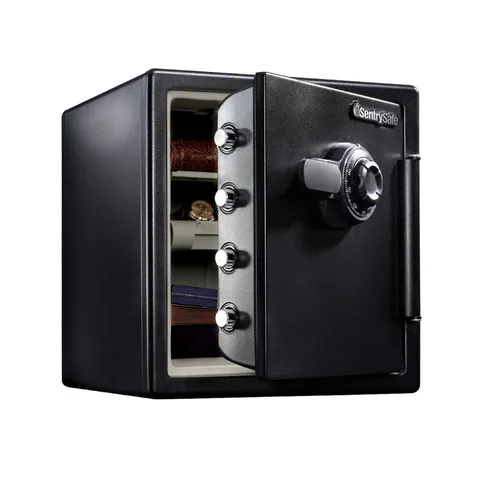 SentrySafe Fireproof and Waterproof Black Steel Home Safe with Dial Combinati...