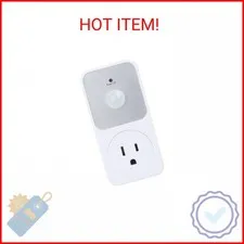 Motion Detection Sensor Power Socket Switch, 110V PIR Infrared Electrical Outlet