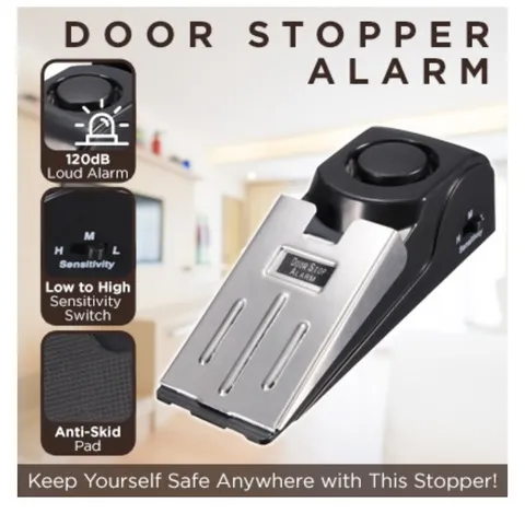 Electronic Burglar Alarm Intelligent Home Security Wedge Door Stop Alarm System 