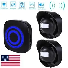 H2C8 Waterproof 656ft Wireless Driveway Alarm Motion Sensor Alarm Indoor Outdoor